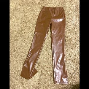 Leather Split Leg Pants